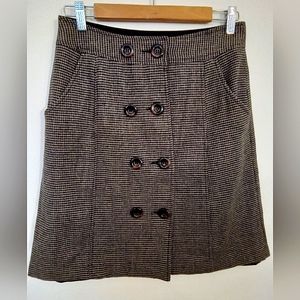 RACHEL MARA Women's Collegiate Houndstooth Wool Blend Mini Skirt Sz 2